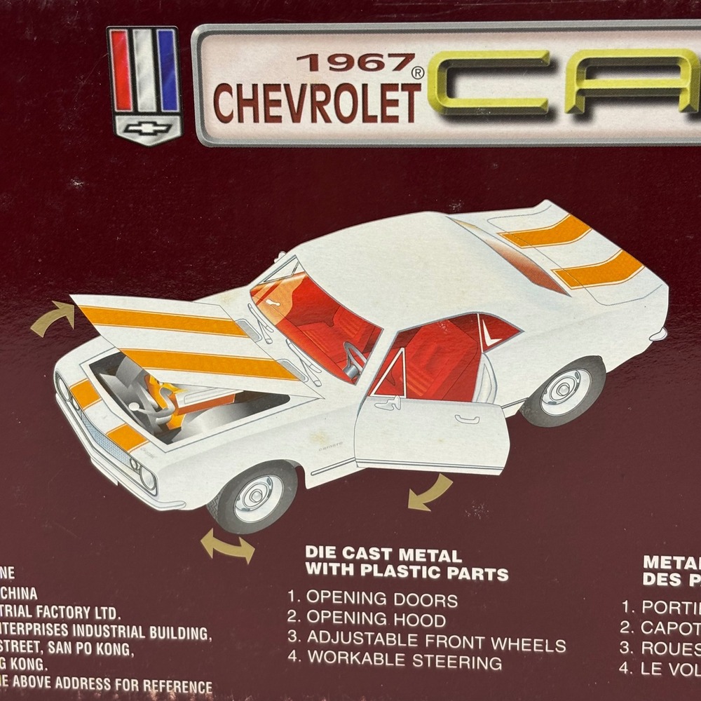 1967 Chevrolet Camaro Black 1:18 Yat Ming Road Legends Diecast Sealed - Picture 12 of 15